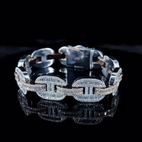 14 k gold studded bugget and round shape super exclusive bracelet for men.