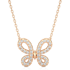 14k rose gold pendant with 0.31ct natural diamond