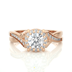 14K rose gold ring with 0.83ct natural diamond