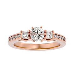 14K rose gold ring with 0.85 ct natural diamond