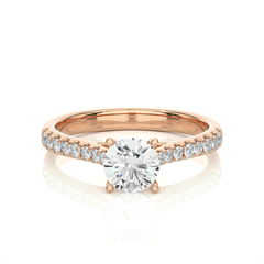 14K rose gold ring with 0.85ct natural diamond