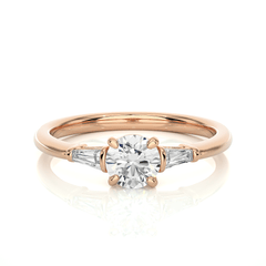 14K rose gold ring with 0.93ct natural diamond