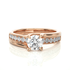 14K rose gold ring with 0.96ct natural diamond
