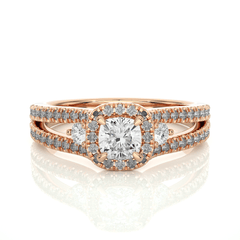 14K rose gold ring with 0.96ct natural diamond