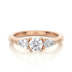 14K rose gold ring with 0.99ct natural diamond