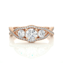 14K rose gold ring with 1.07ct natural diamond