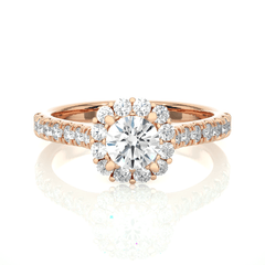 14K rose gold ring with 1.11ct natural diamond