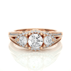 14K rose gold ring with 1.13ct natural diamond