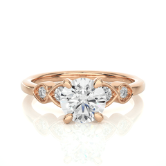 14K rose gold ring with 1.21ct natural diamond