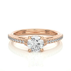 14K rose gold ring with 1.26ct natural diamond