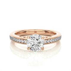 14K rose gold ring with 1.27ct natural diamond