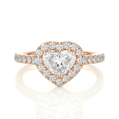 14K rose gold ring with 1.33ct natural diamond