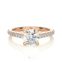 14K rose gold ring with 1.36ct natural diamond