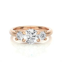 14K rose gold ring with 1.39 ct natural diamond