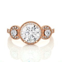 14K rose gold ring with 1.43ct natural diamond