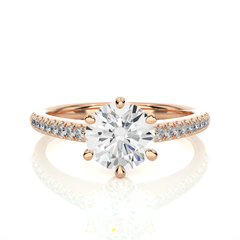 14K rose gold ring with 1.47ct natural diamond