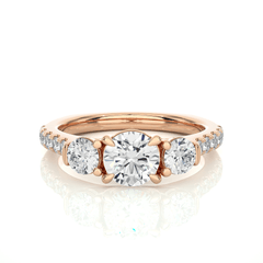 14K rose gold ring with 1.54ct natural diamond