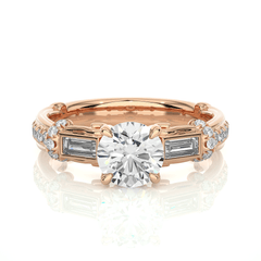 14K rose gold ring with 1.5ct natural diamond