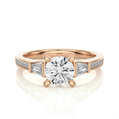 14K rose gold ring with 1.68 ct natural diamond