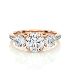 14K rose gold ring with 1.80ct natural diamond