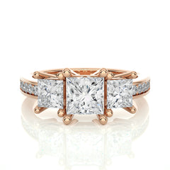 14K rose gold ring with 2.20ct natural diamond