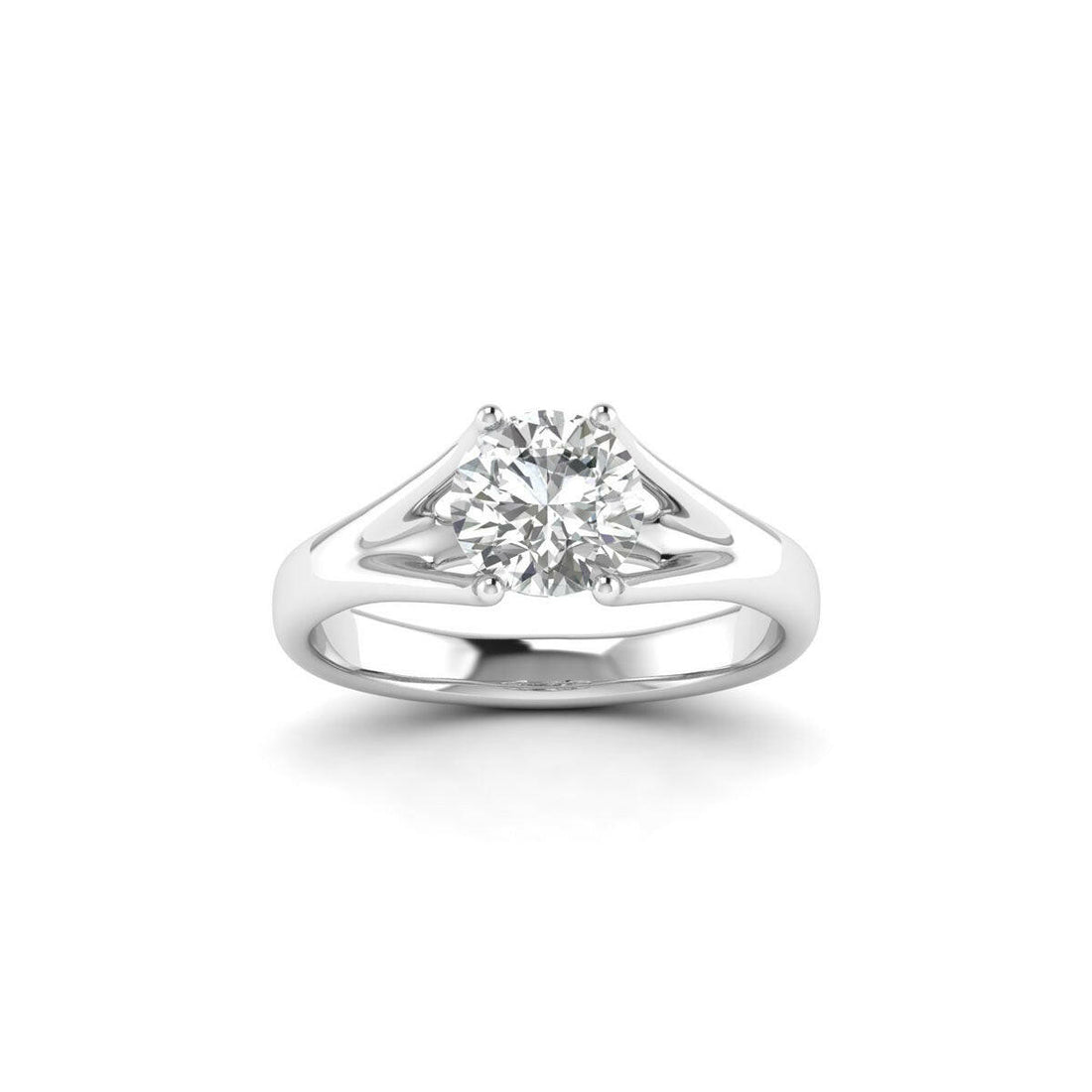 14K White Gold 4-Prong Ring with a 1.00 Carat Lab Grown Diamond.