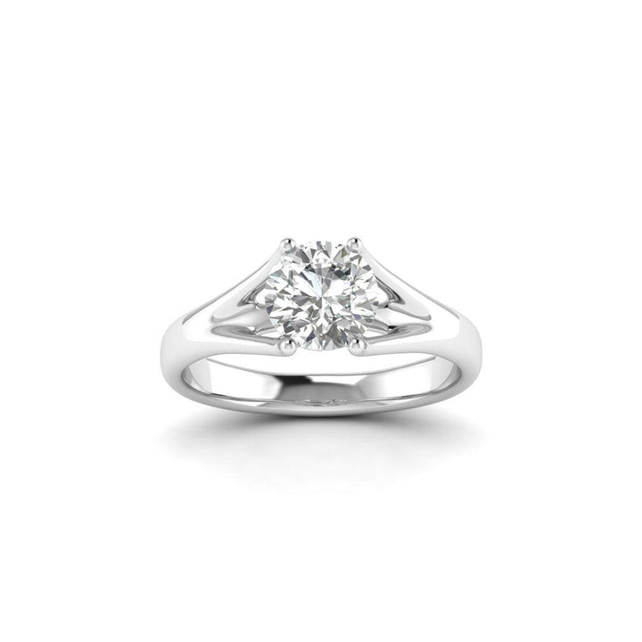 14K White Gold 4-Prong Ring with a 1.00 Carat Lab Grown Diamond.