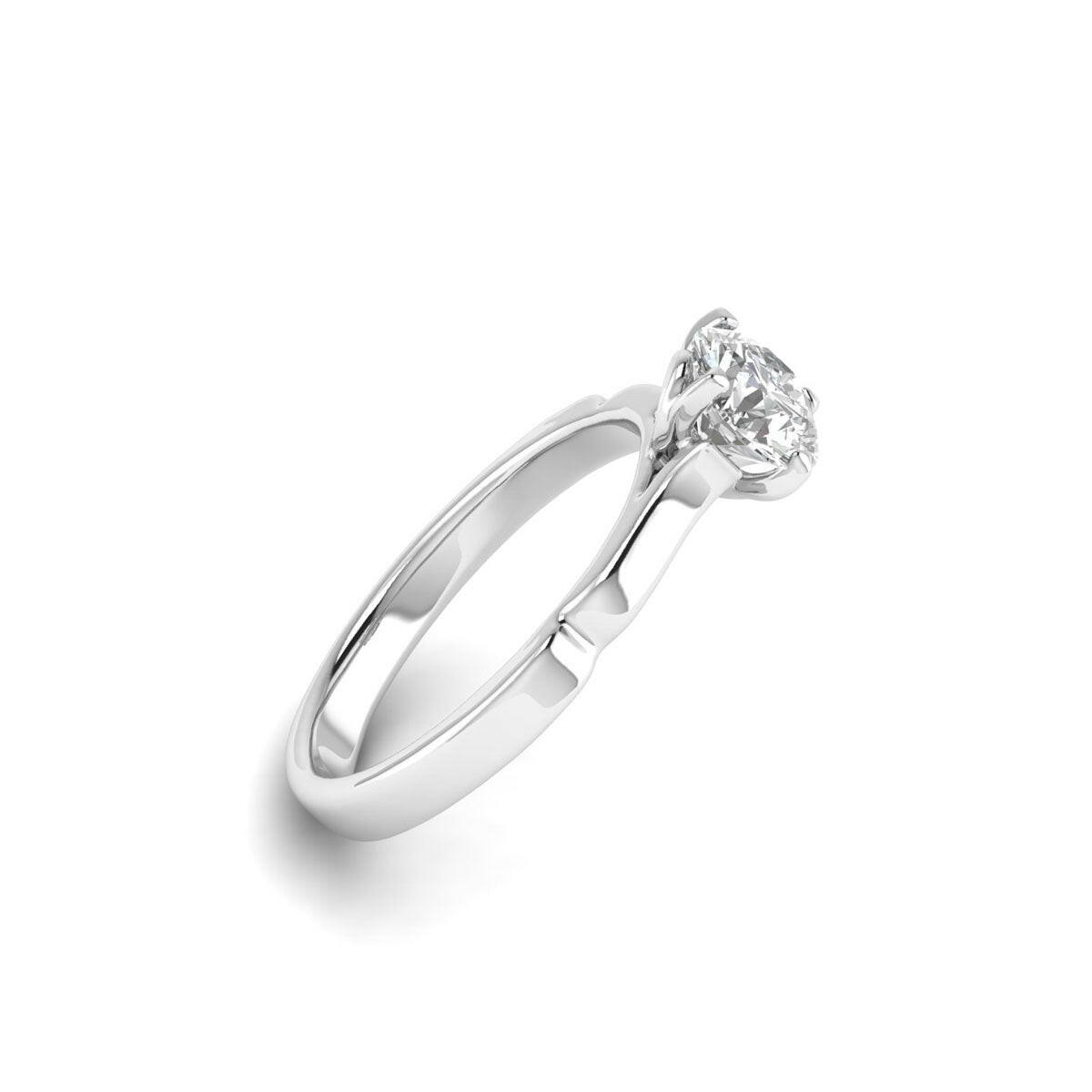 14K White Gold 4-Prong Ring with a 1.00 Carat Lab Grown Diamond.