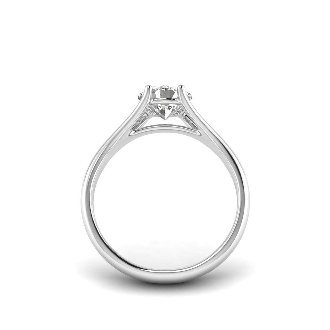 14K White Gold 4-Prong Ring with a 1.00 Carat Lab Grown Diamond.