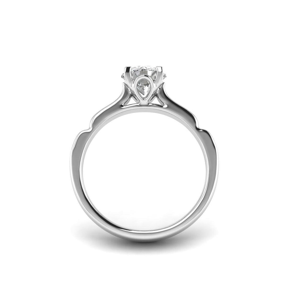14K White Gold 4-Prong Ring with a 1.00 Carat Lab Grown Diamond.