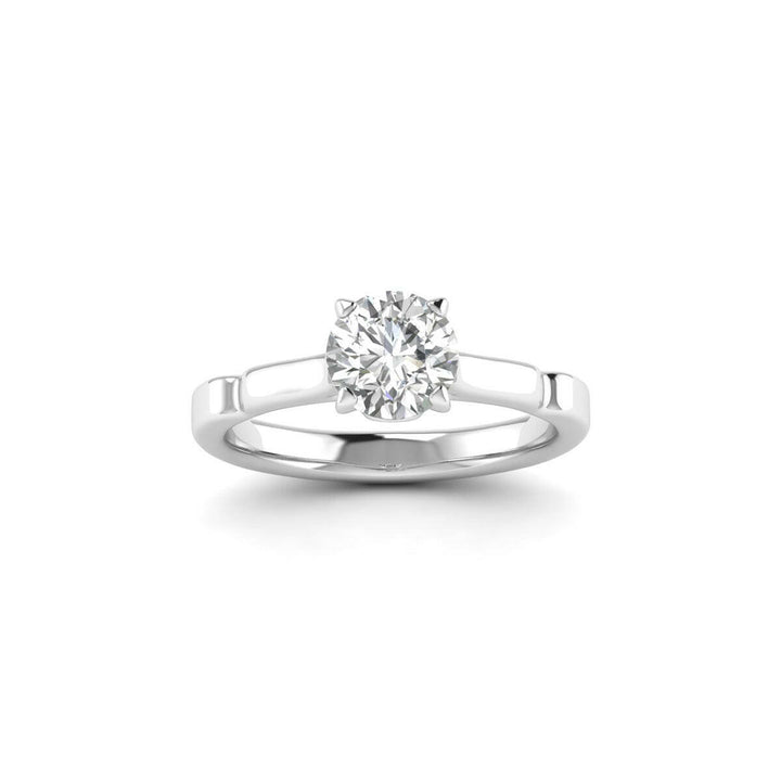 14K White Gold 4-Prong Ring with a 1.00 Carat Lab Grown Diamond.