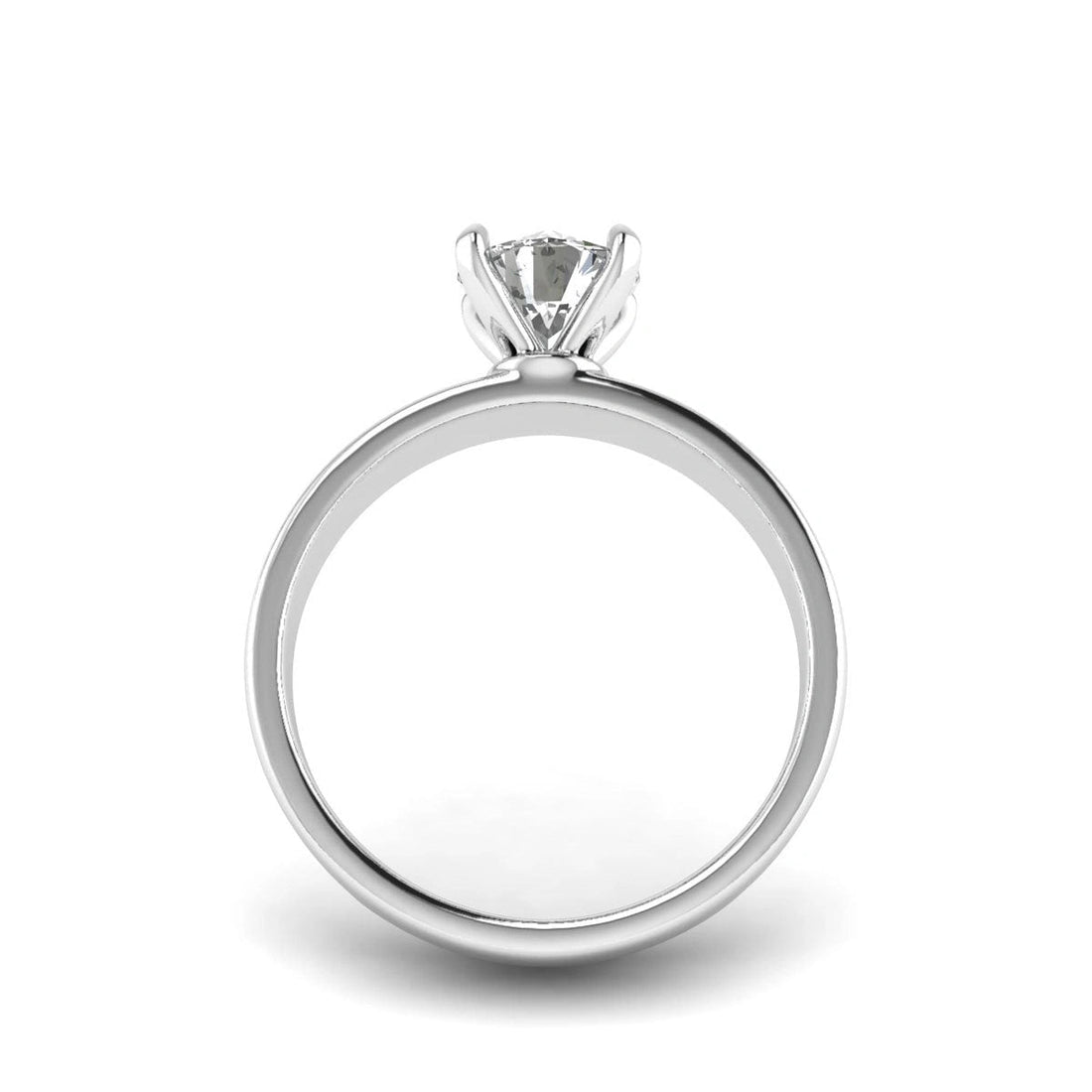 14K White Gold 4-Prong Ring with a Dazzling 1.00 Carat Lab Grown Diamond.