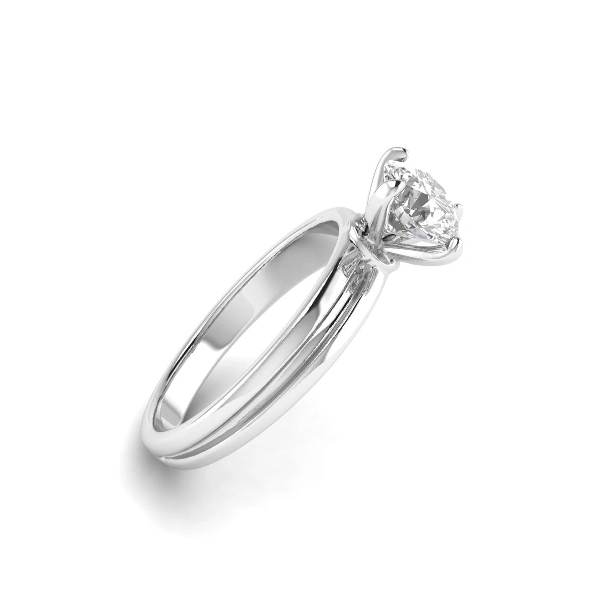 14K White Gold 4-Prong Ring with a Dazzling 1.00 Carat Lab Grown Diamond.