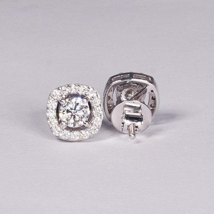 14K White Gold Certified Lab Grown Diamond Stud Earrings.