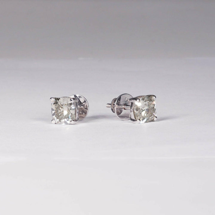 14K White Gold Certified Lab Grown Diamond Studs.