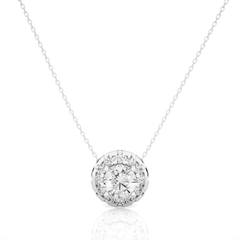 14k white gold pendant with 0.34ct natural diamond