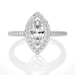 14K white gold ring with 0.089ct natural diamond
