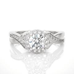 14K white gold ring with 0.83ct natural diamond