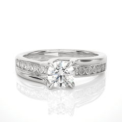 14K white gold ring with 0.96ct natural diamond