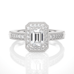 14K white gold ring with 1.06ct natural diamond