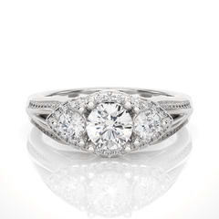 14K white gold ring with 1.13ct natural diamond