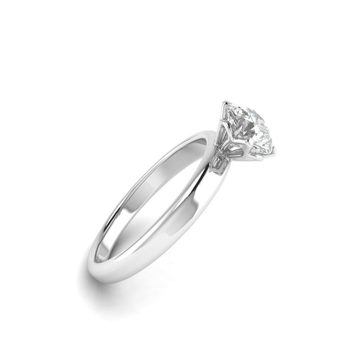 14K White Gold Ring with a 1.00 Carat Lab Grown Diamond.