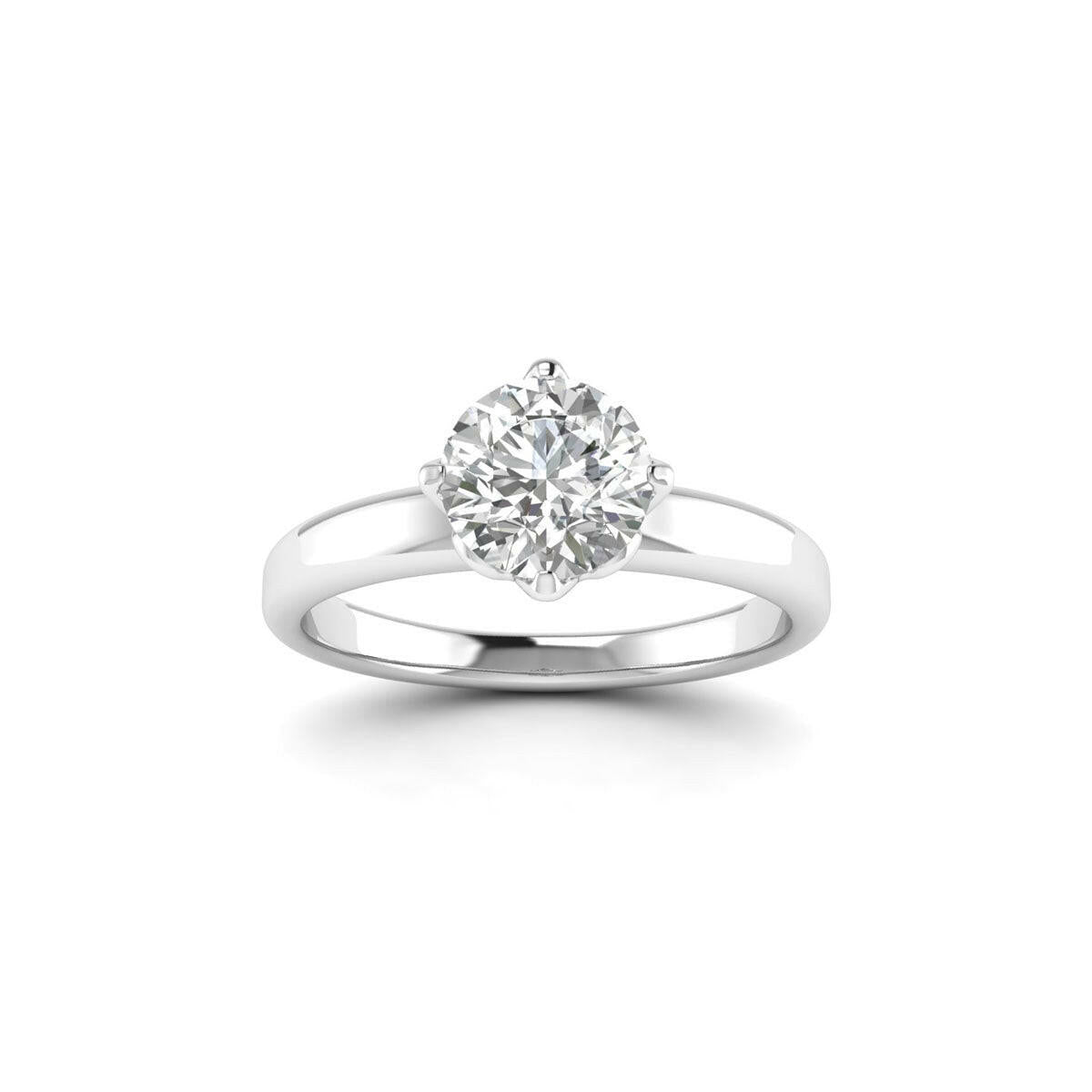 14K White Gold Ring with a 1.00 Carat Lab Grown Diamond.
