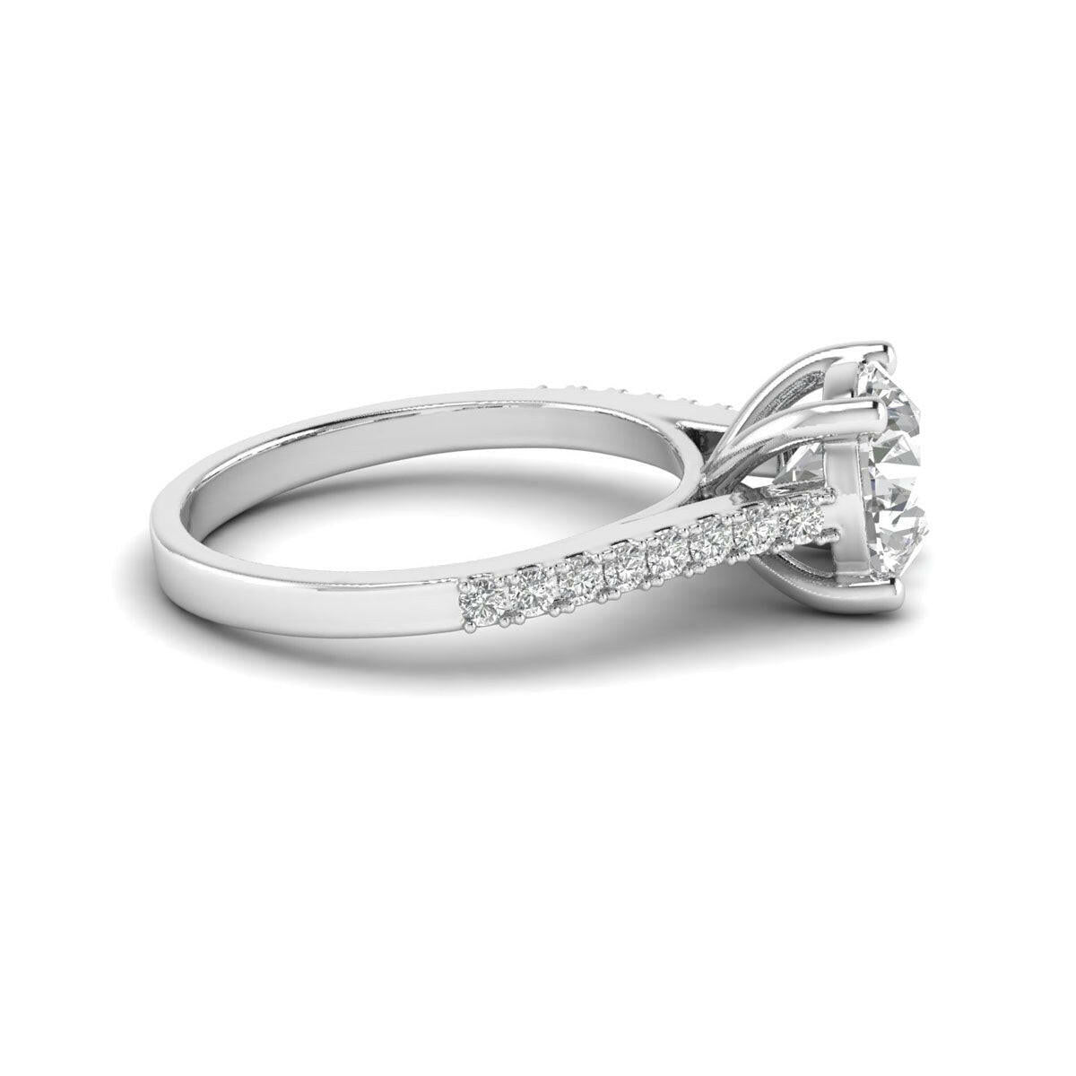 1.67ct Brilliant Round Diamond Ring in 14K White Gold.