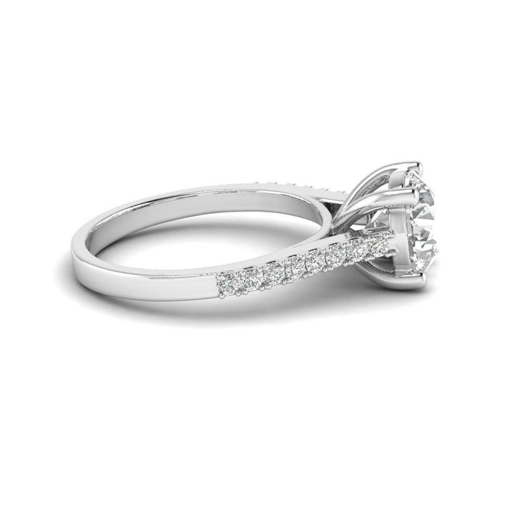 1.67ct Brilliant Round Diamond Ring in 14K White Gold.