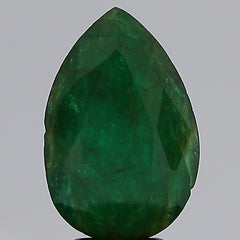3.94Carat 4.33Ratti Natural Zambian Pear shape Green Emerald Gemstone