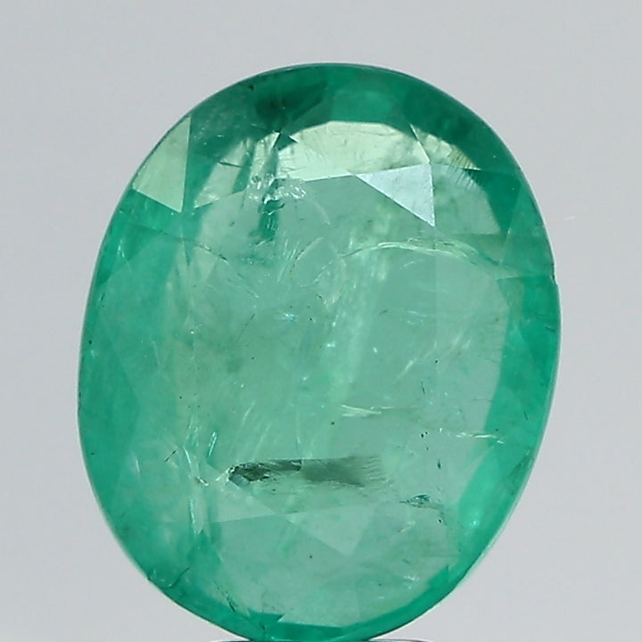 6.07Carat 6.68Ratti Natural Zambian Oval shape Green Emerald Gemstone.