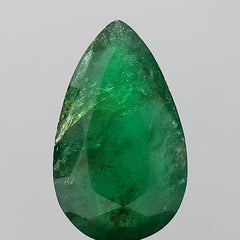 3.96Carat 4.36Ratti Natural Zambian Pear shape Green Emerald Gemstone