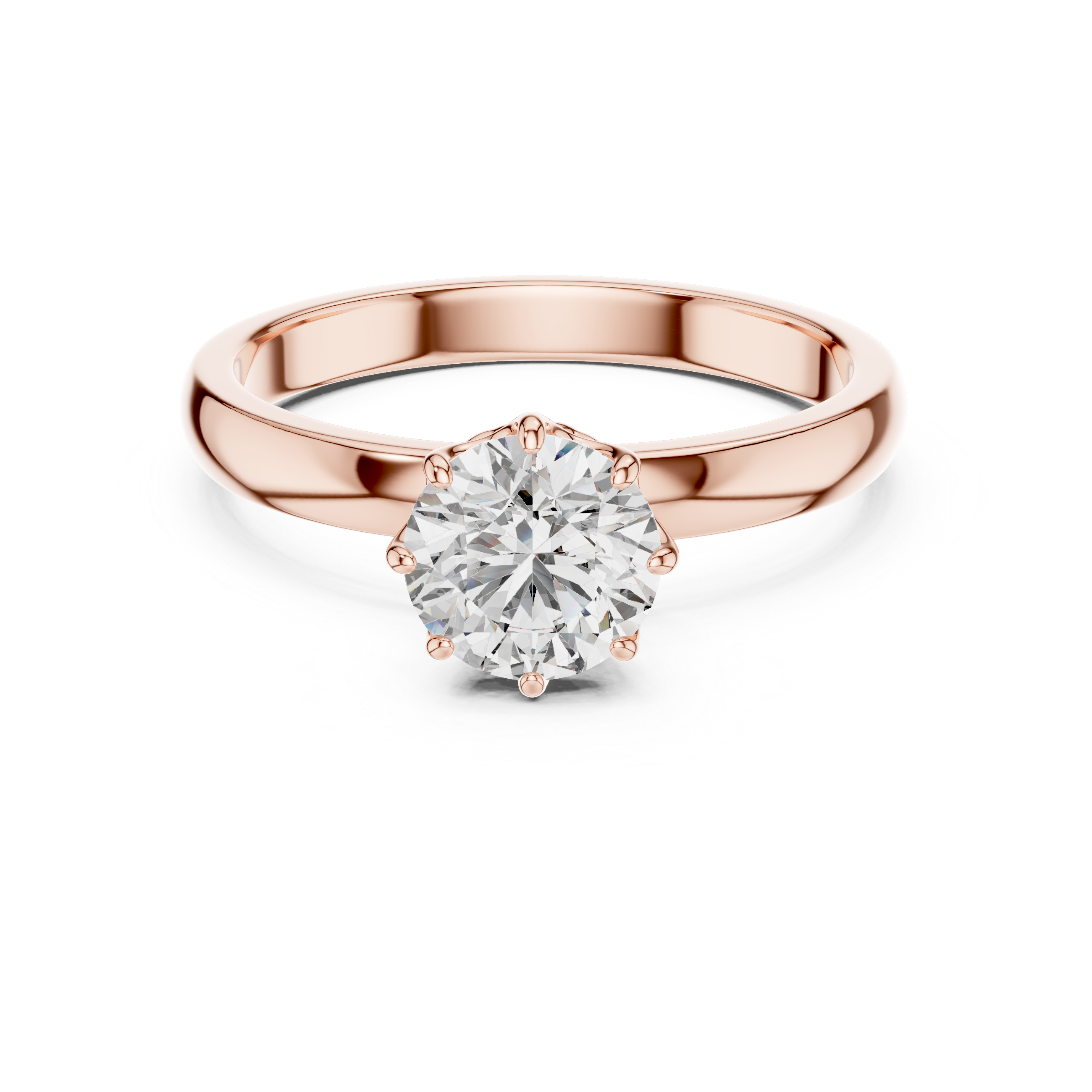 1 Ct Lab Grown Diamond Solitaire Ring in 14K Yellow Gold