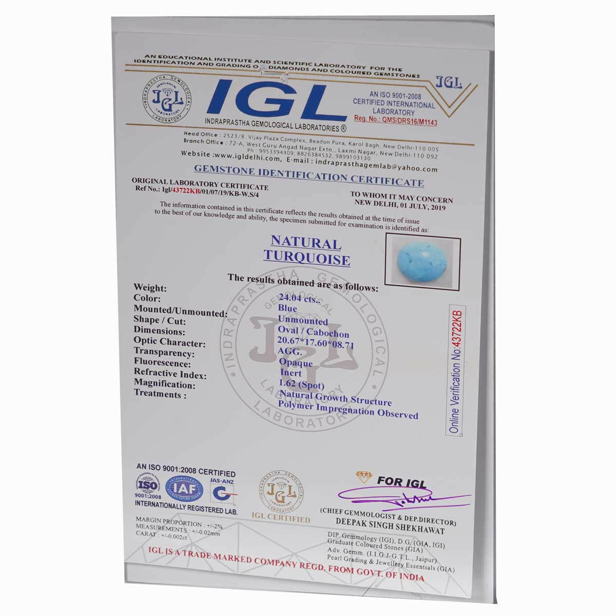 24.04Ct Certified Turquoise Stone and Feroza Stone Insights.